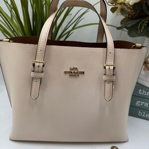 Coach Mollie Tote 25 in Chalk Multi with Snake Print Strap